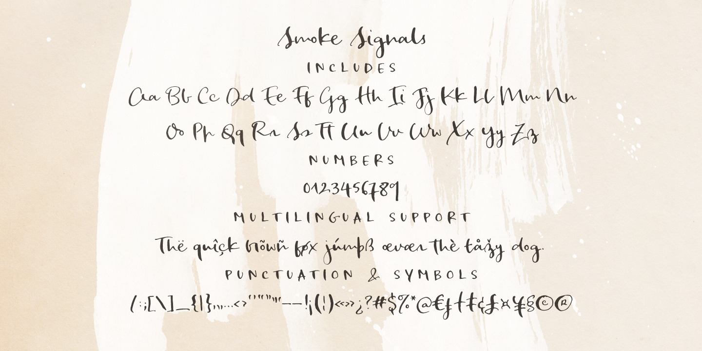 Beispiel einer Smoke Signals Slant-Schriftart